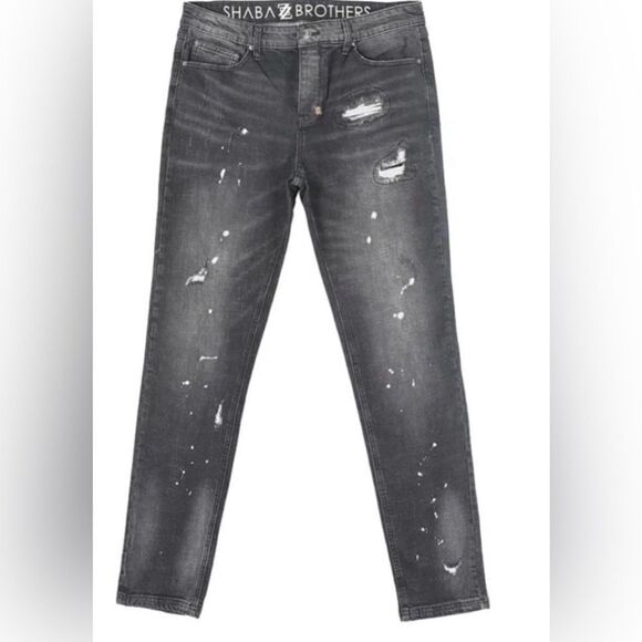 NWT Refuel Shabaz Bros Denim Men’s Black Distressed Washed Jeans - Size 32 - Picture 3 of 11